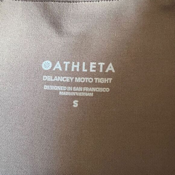Athleta Delancey Moto‎ Tight Womens Leggings Size S Taupe Zip Ankle/Pockets Work - Picture 8 of 15